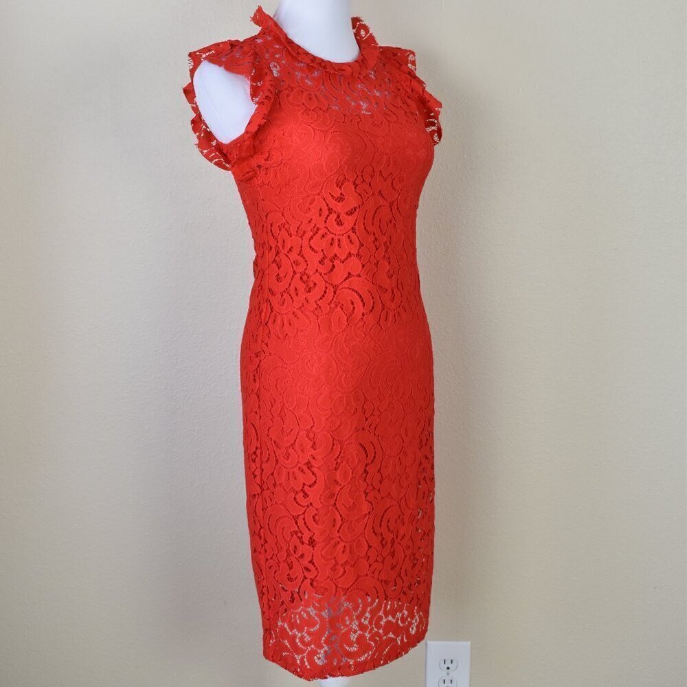 Alexia Admor Kendall Red Lace Sheath Dress XS - Picture 9 of 10